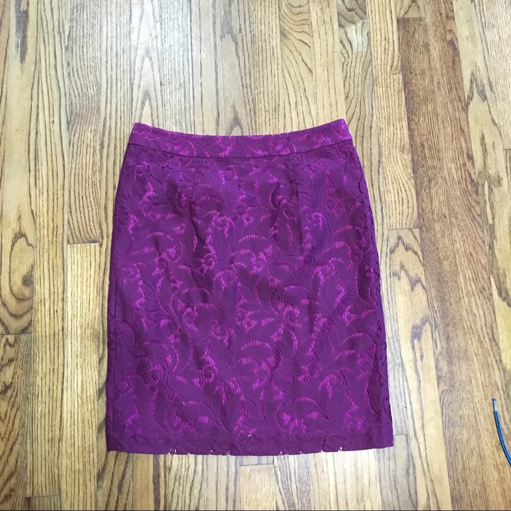 CAbi "Frolic" Pencil Skirt Plumberry Lace